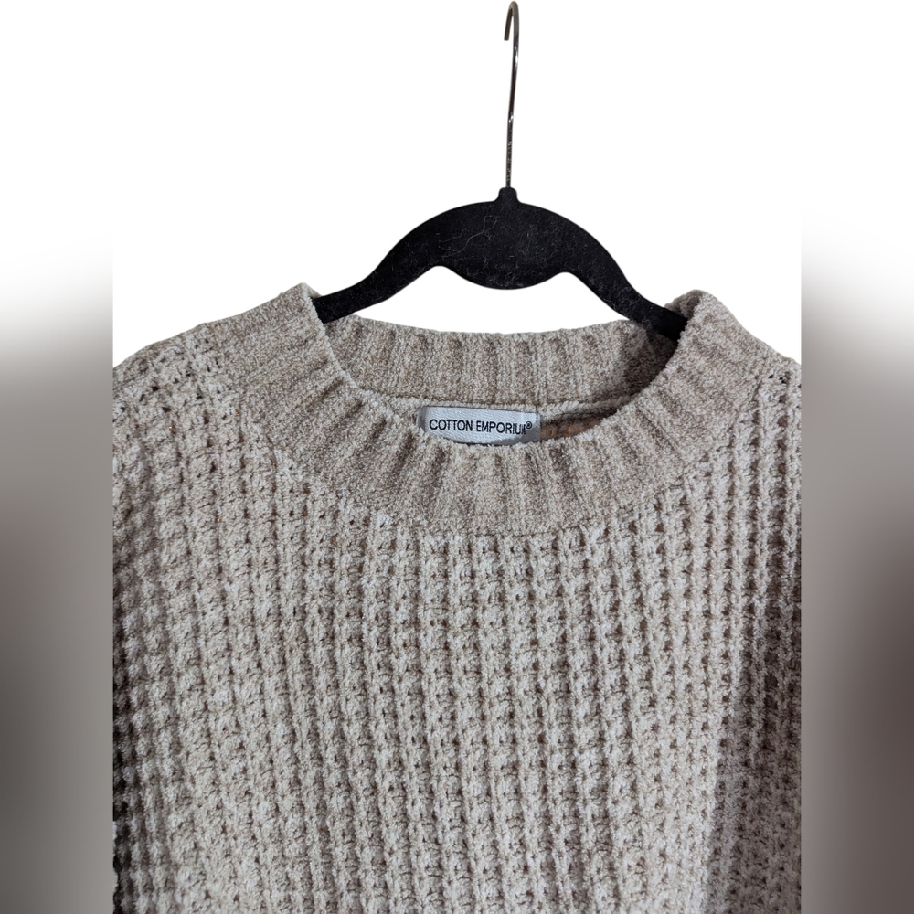 🤍 Cotton Emporium Textured Cropped Sweater – Size L - Picture 6 of 6